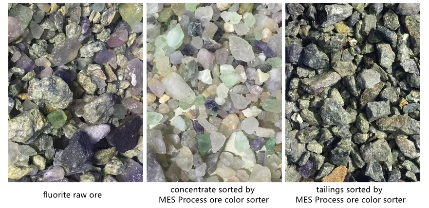 6-ccd ore color sorter-effect of fluorite color sorting-ore color sorter-color sorter
