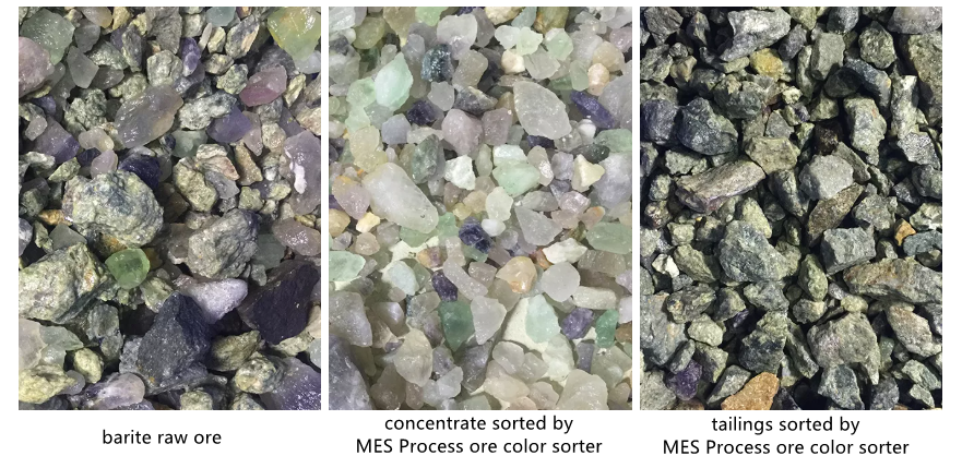 Effect of barite sorted by ore color sorter-ore color sorter